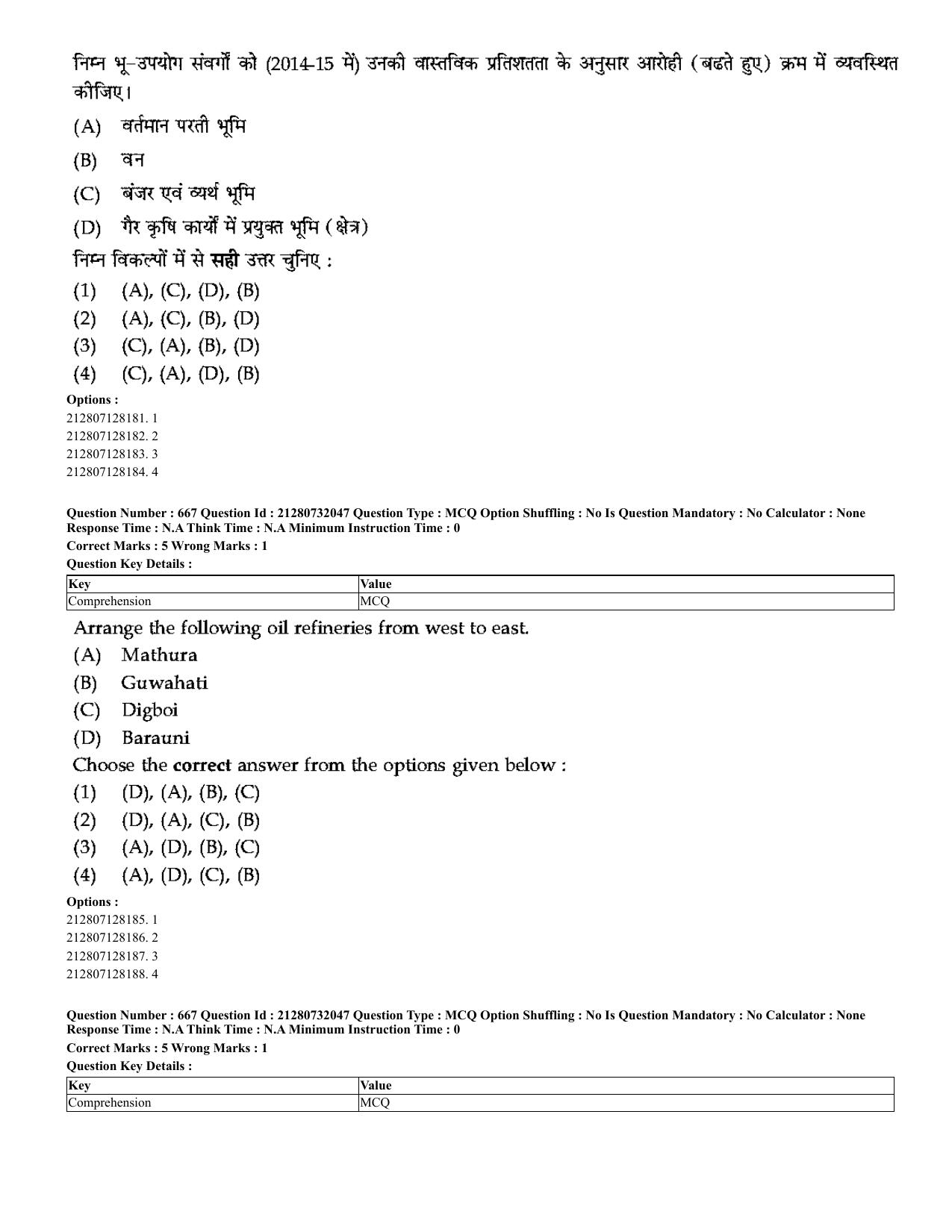 CUET 2023 English Hindi Shift 3 Question Papers - Page 636