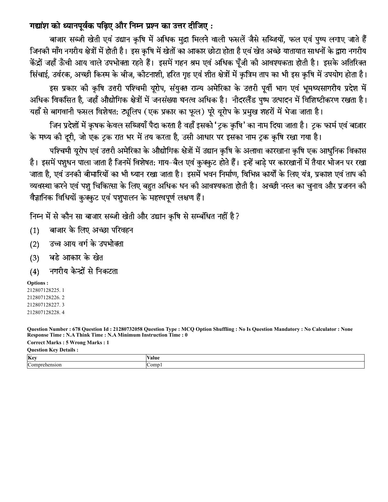 CUET 2023 English Hindi Shift 3 Question Papers - Page 649