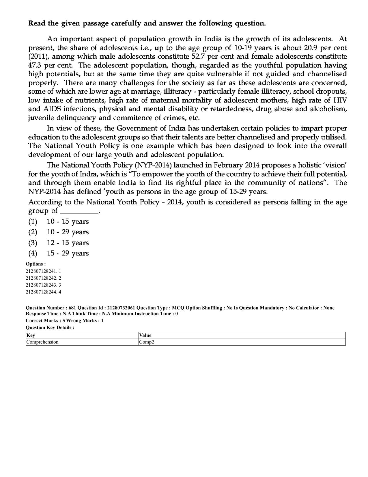 CUET 2023 English Hindi Shift 3 Question Papers - Page 656