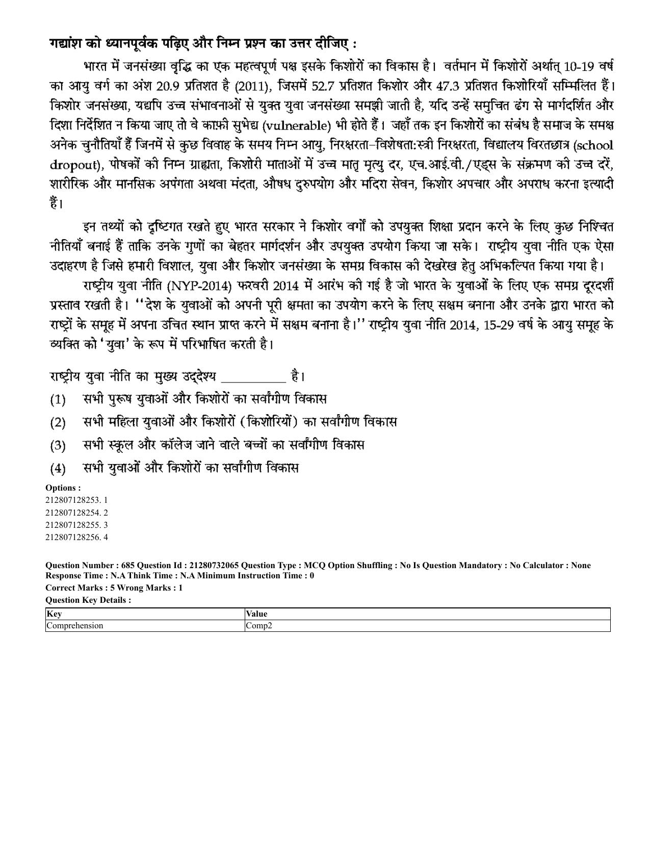 CUET 2023 English Hindi Shift 3 Question Papers - Page 663