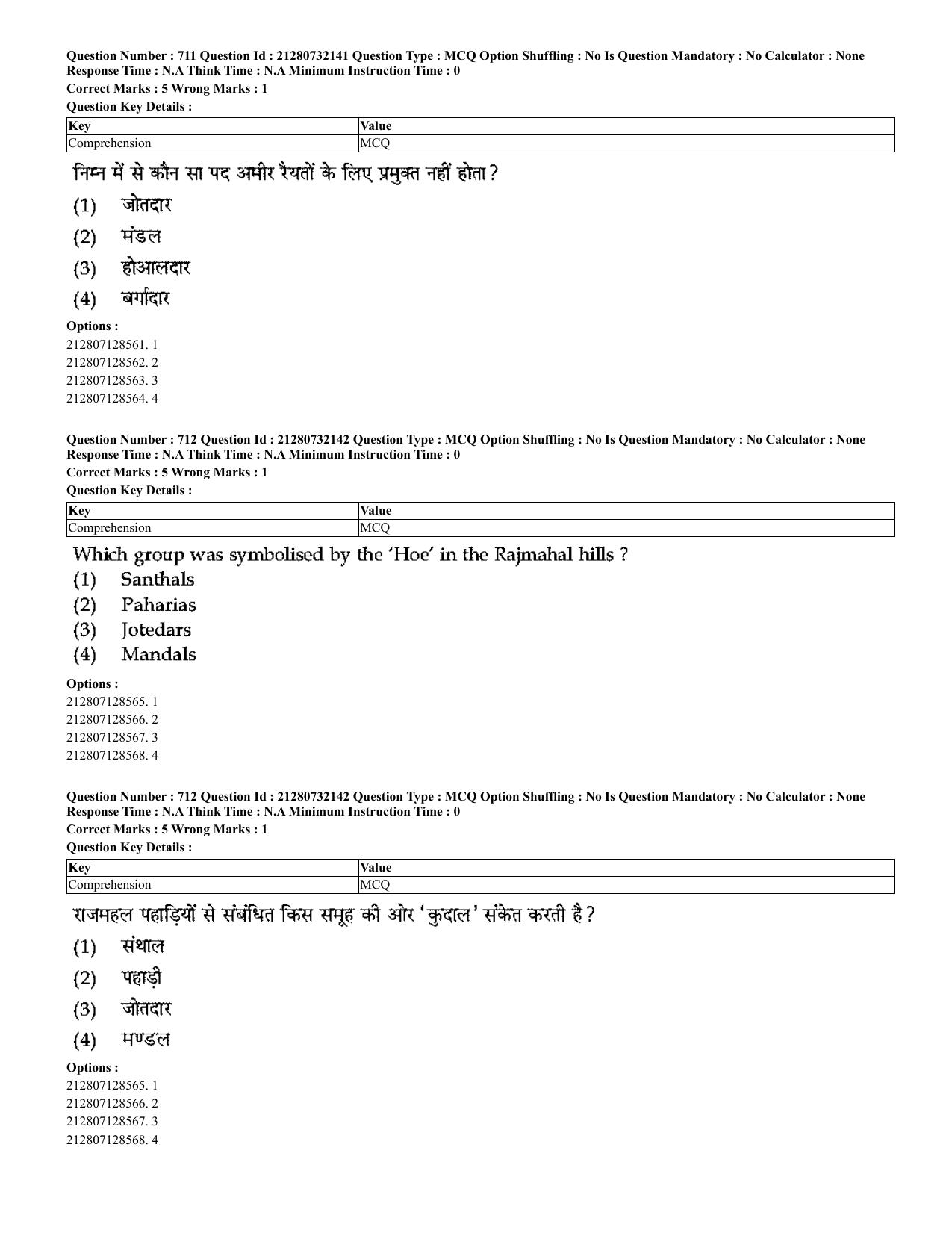 CUET 2023 English Hindi Shift 3 Question Papers - Page 687