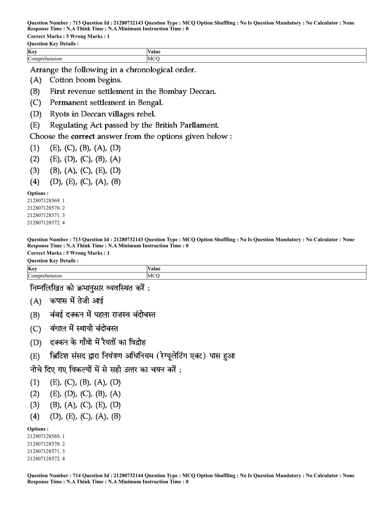 CUET 2023 English Hindi Shift 3 Question Papers - Page 688