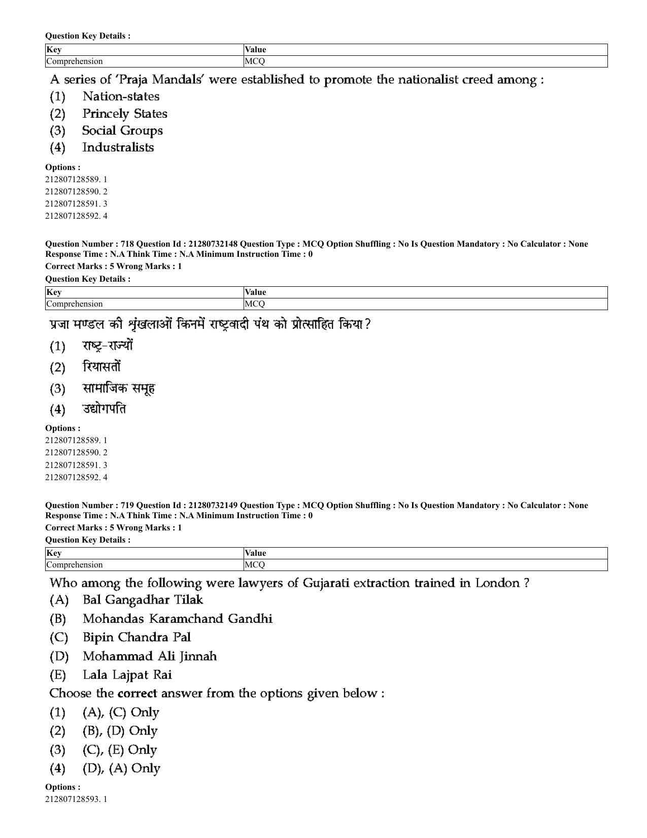 CUET 2023 English Hindi Shift 3 Question Papers - Page 692