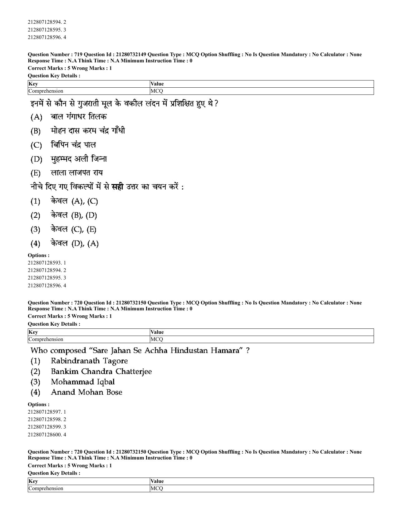 CUET 2023 English Hindi Shift 3 Question Papers - Page 693