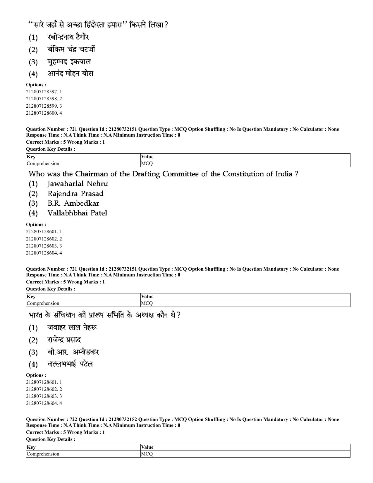 CUET 2023 English Hindi Shift 3 Question Papers - Page 694