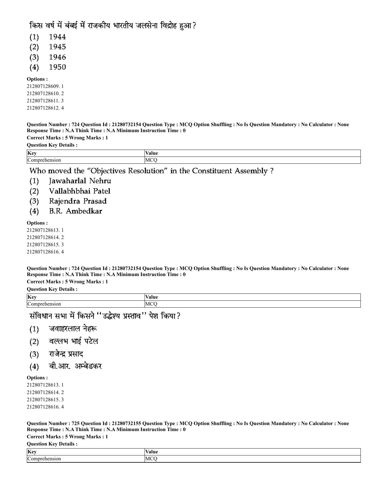CUET 2023 English Hindi Shift 3 Question Papers - Page 696