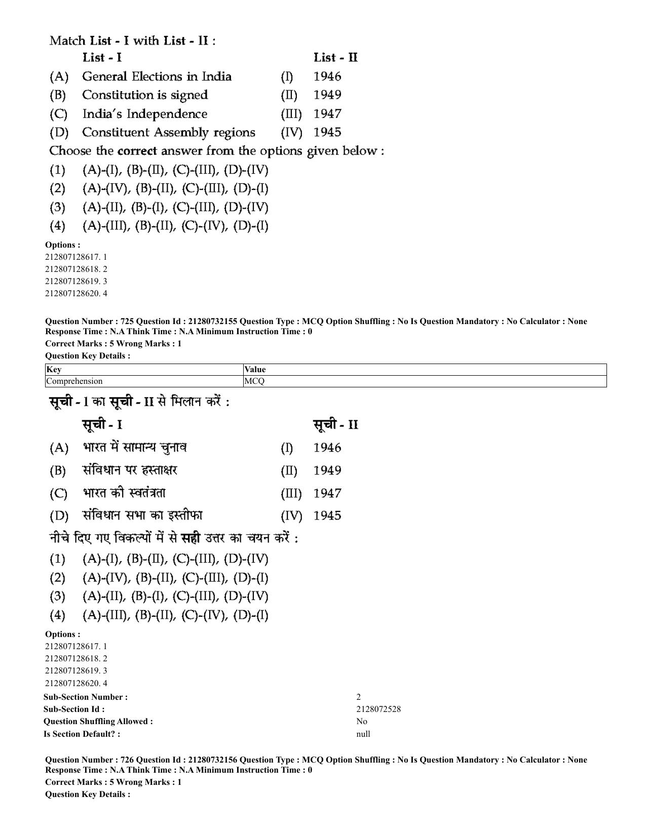 CUET 2023 English Hindi Shift 3 Question Papers - Page 697