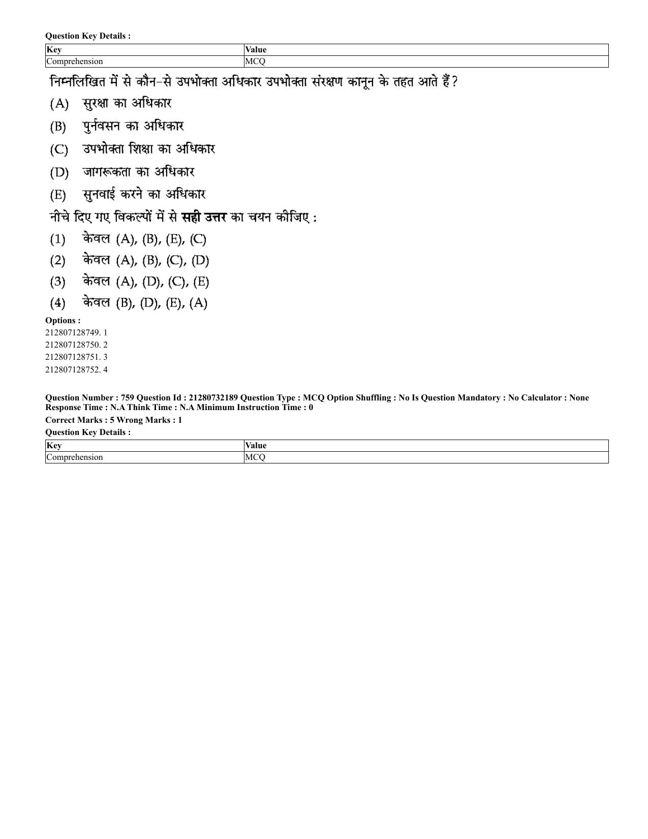 CUET 2023 English Hindi Shift 3 Question Papers - Page 726