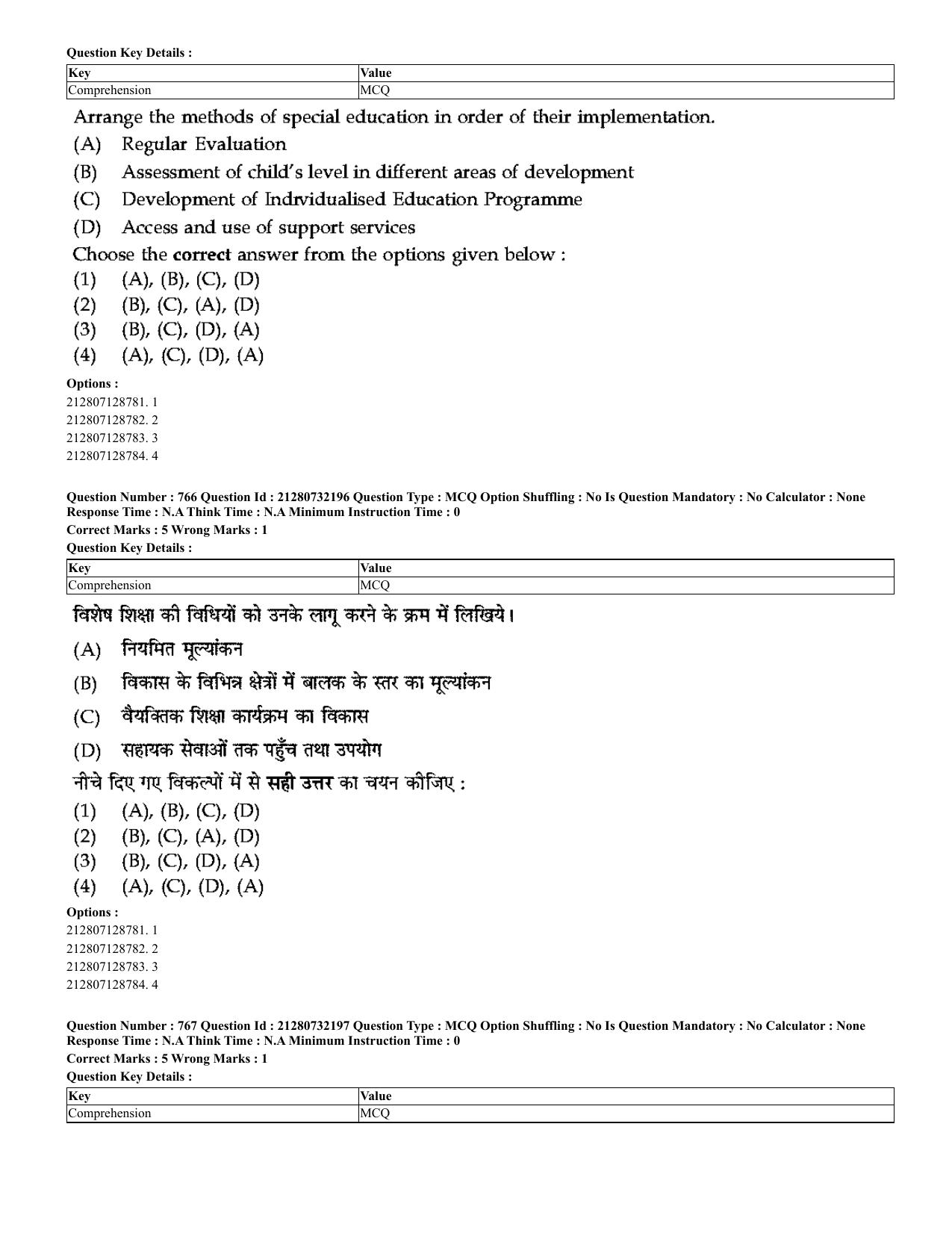 CUET 2023 English Hindi Shift 3 Question Papers - Page 734