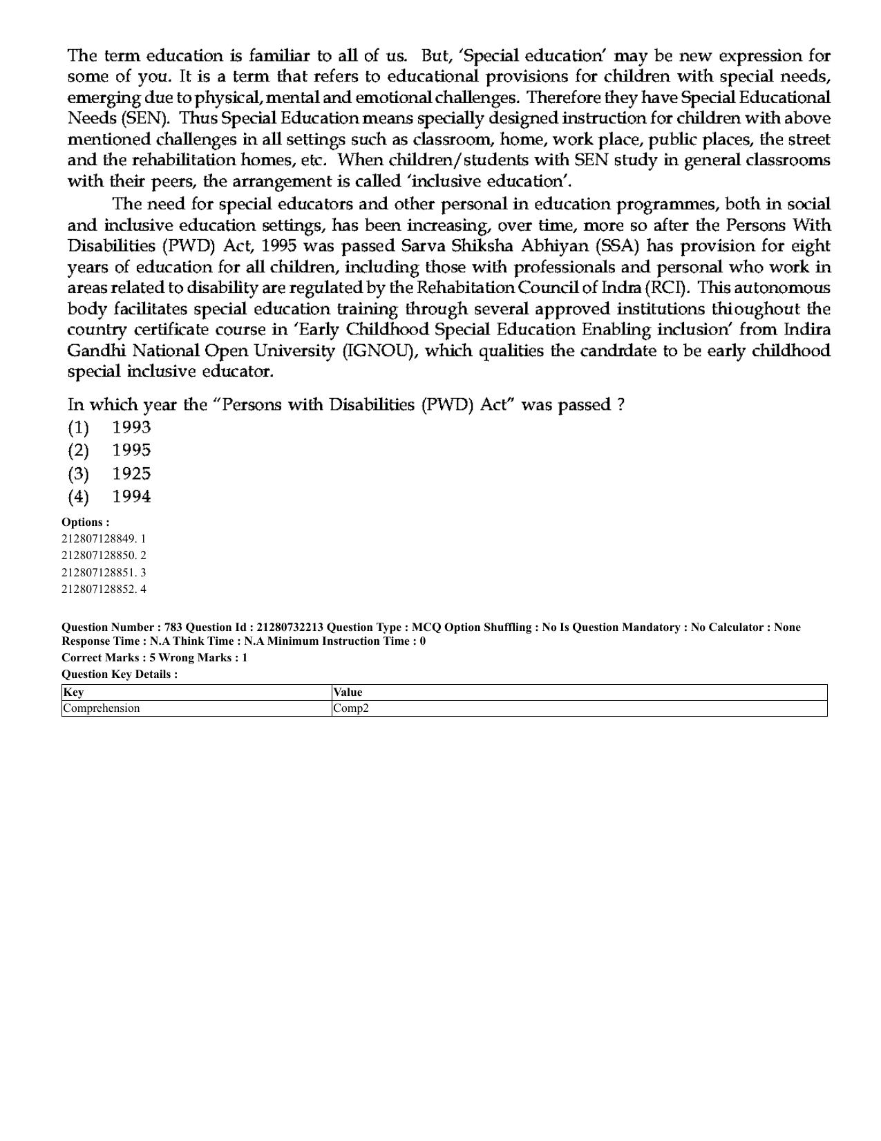 CUET 2023 English Hindi Shift 3 Question Papers - Page 756