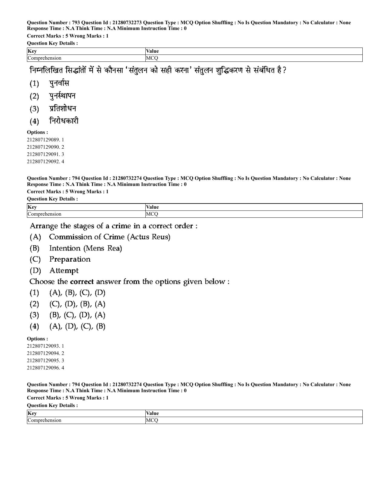 CUET 2023 English Hindi Shift 3 Question Papers - Page 768