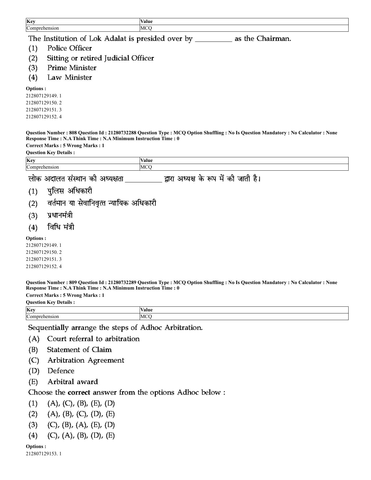 CUET 2023 English Hindi Shift 3 Question Papers - Page 779