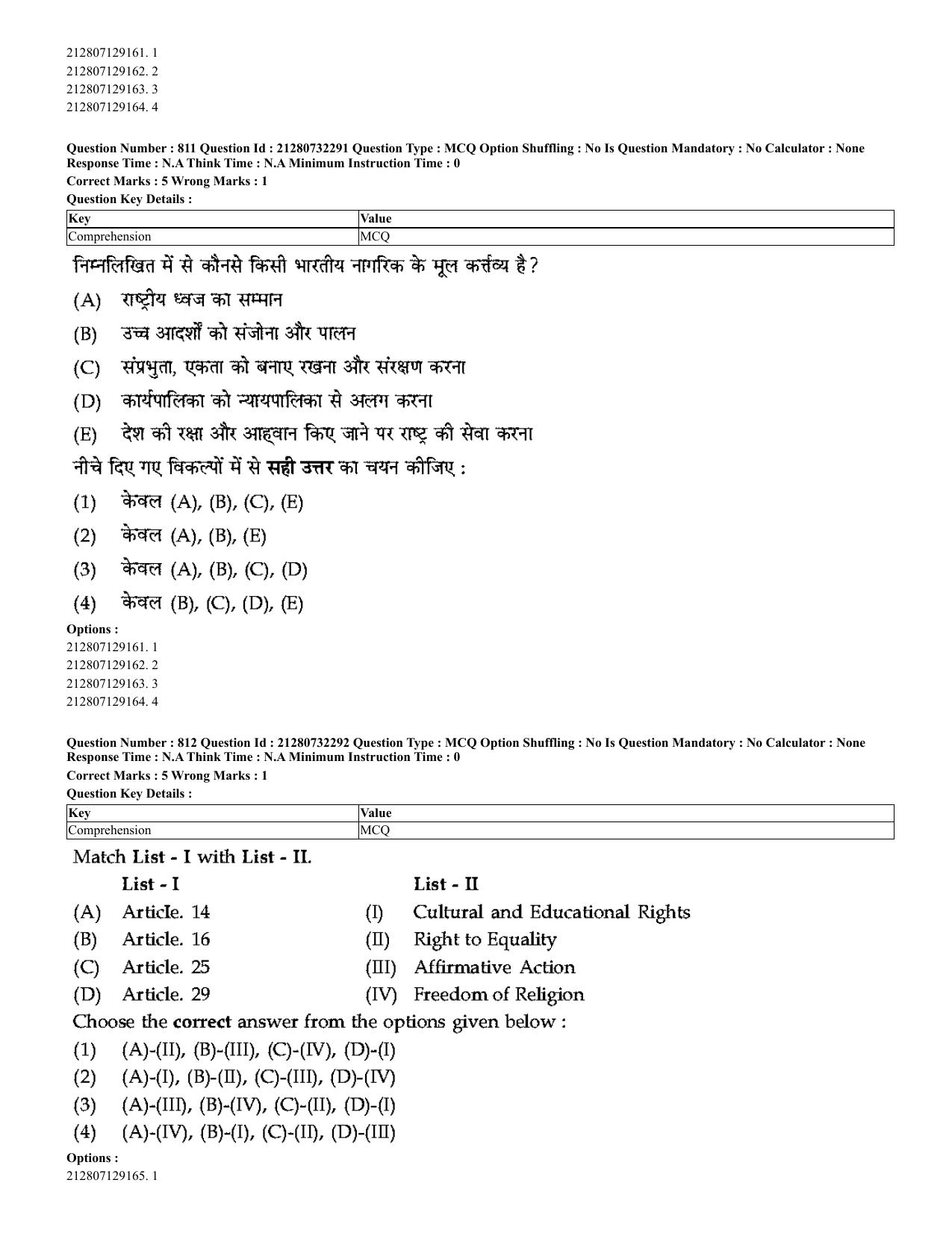 CUET 2023 English Hindi Shift 3 Question Papers - Page 782