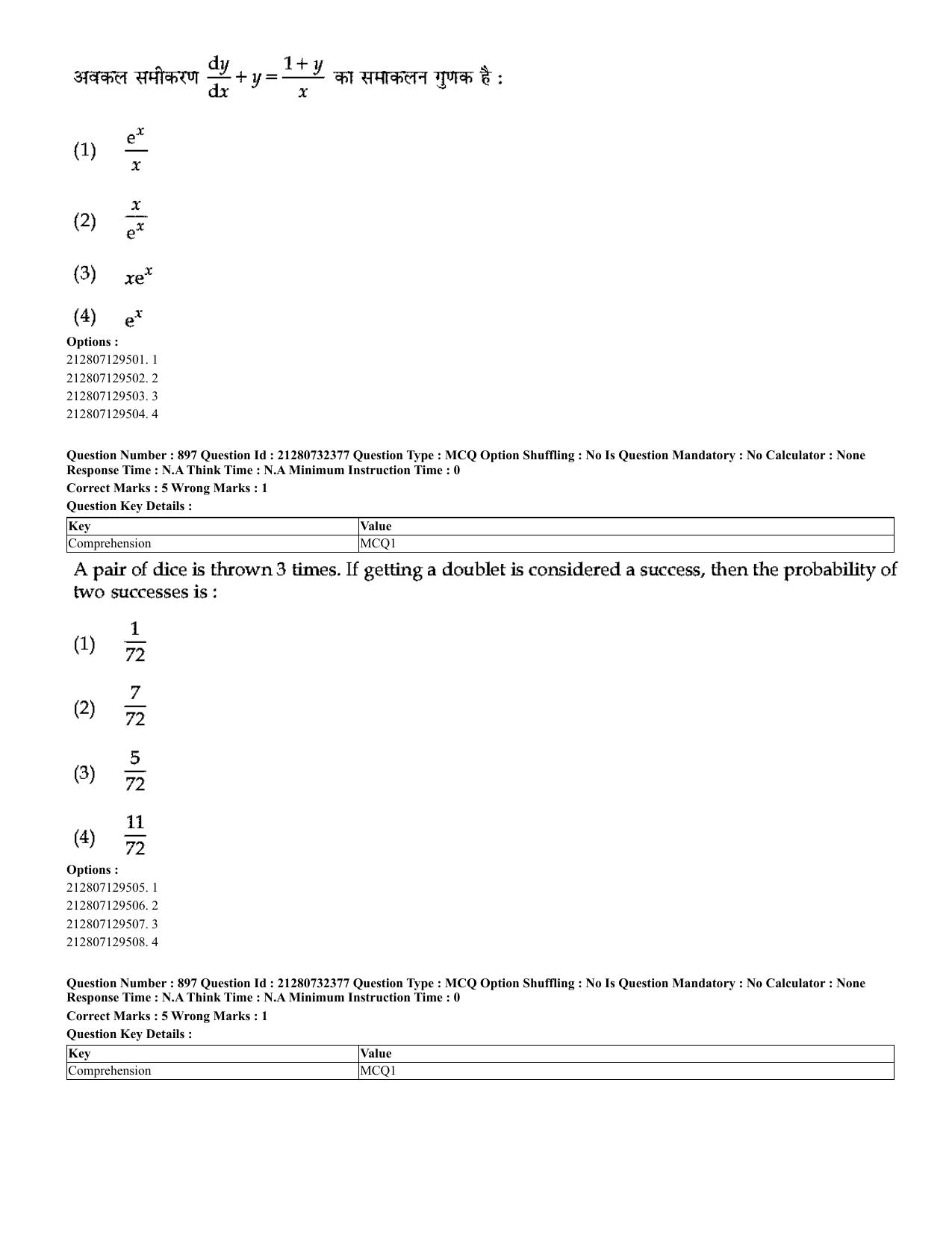 CUET 2023 English Hindi Shift 3 Question Papers - Page 866