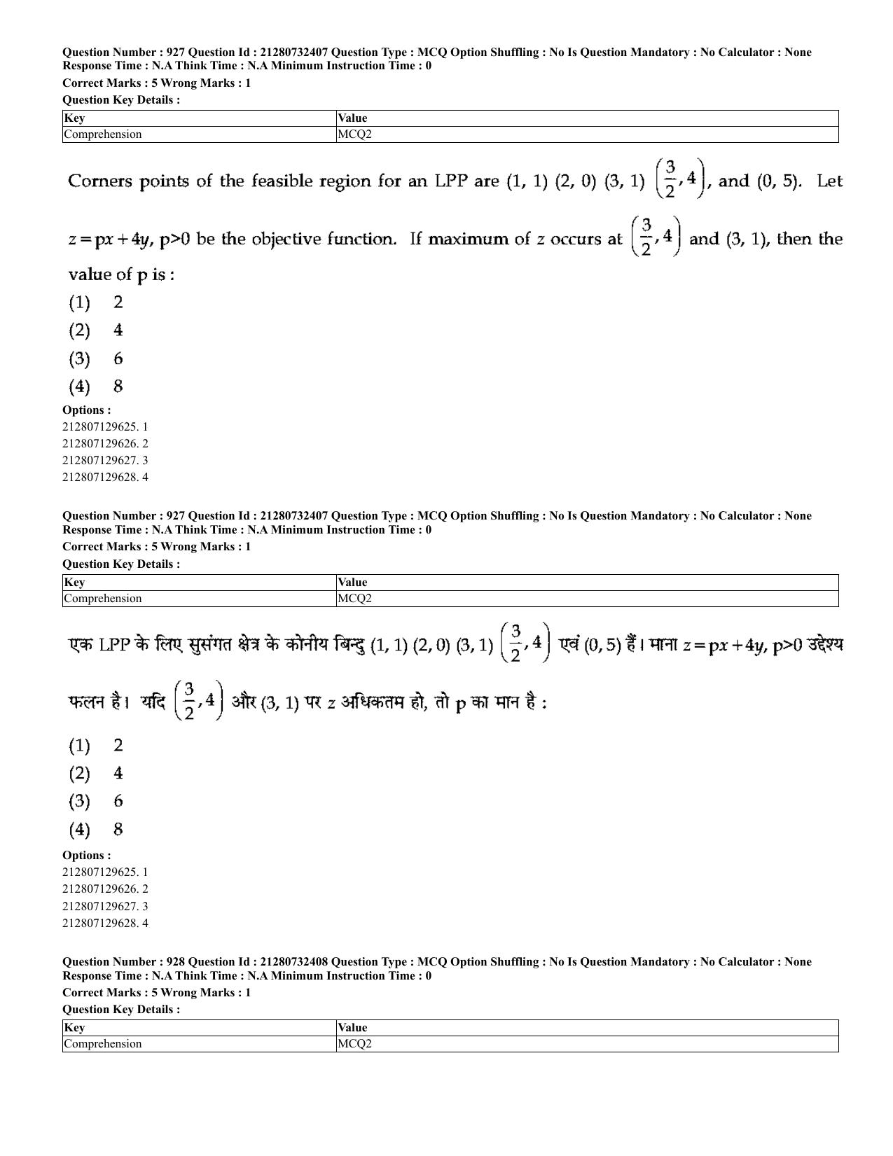 CUET 2023 English Hindi Shift 3 Question Papers - Page 894