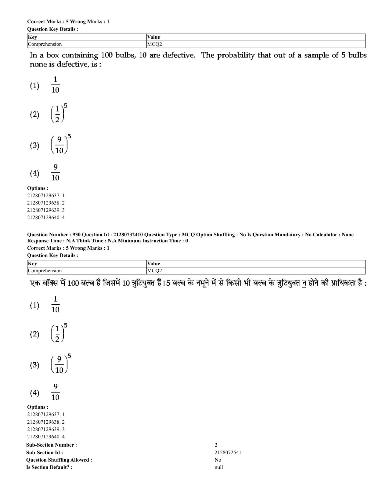 CUET 2023 English Hindi Shift 3 Question Papers - Page 898