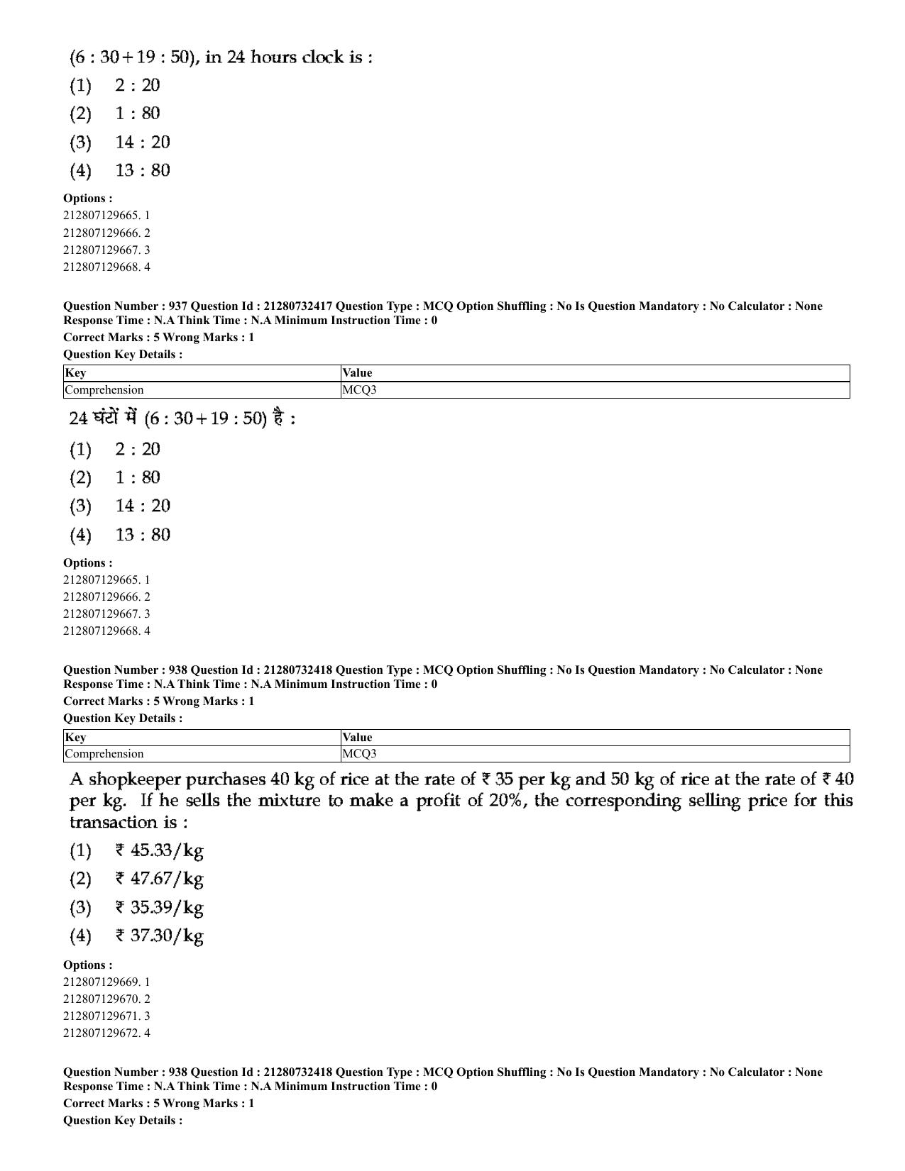 CUET 2023 English Hindi Shift 3 Question Papers - Page 905