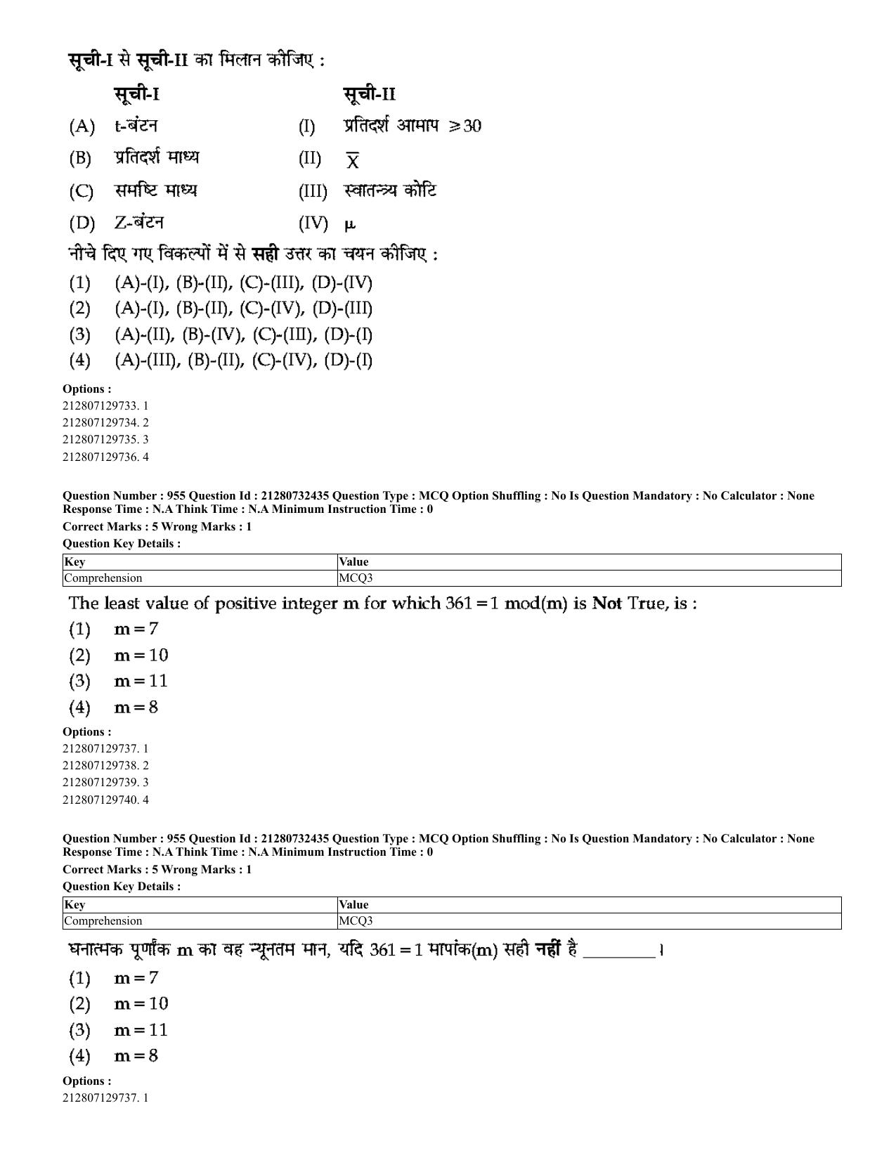 CUET 2023 English Hindi Shift 3 Question Papers - Page 923