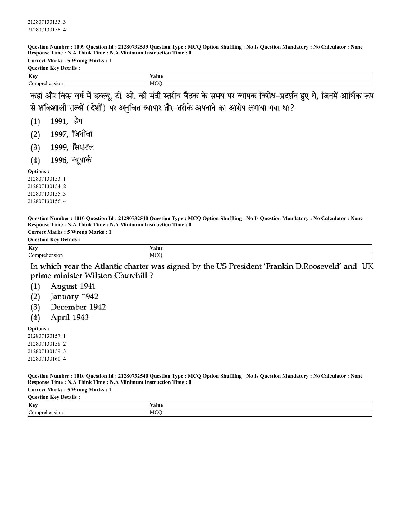 CUET 2023 English Hindi Shift 3 Question Papers - Page 967
