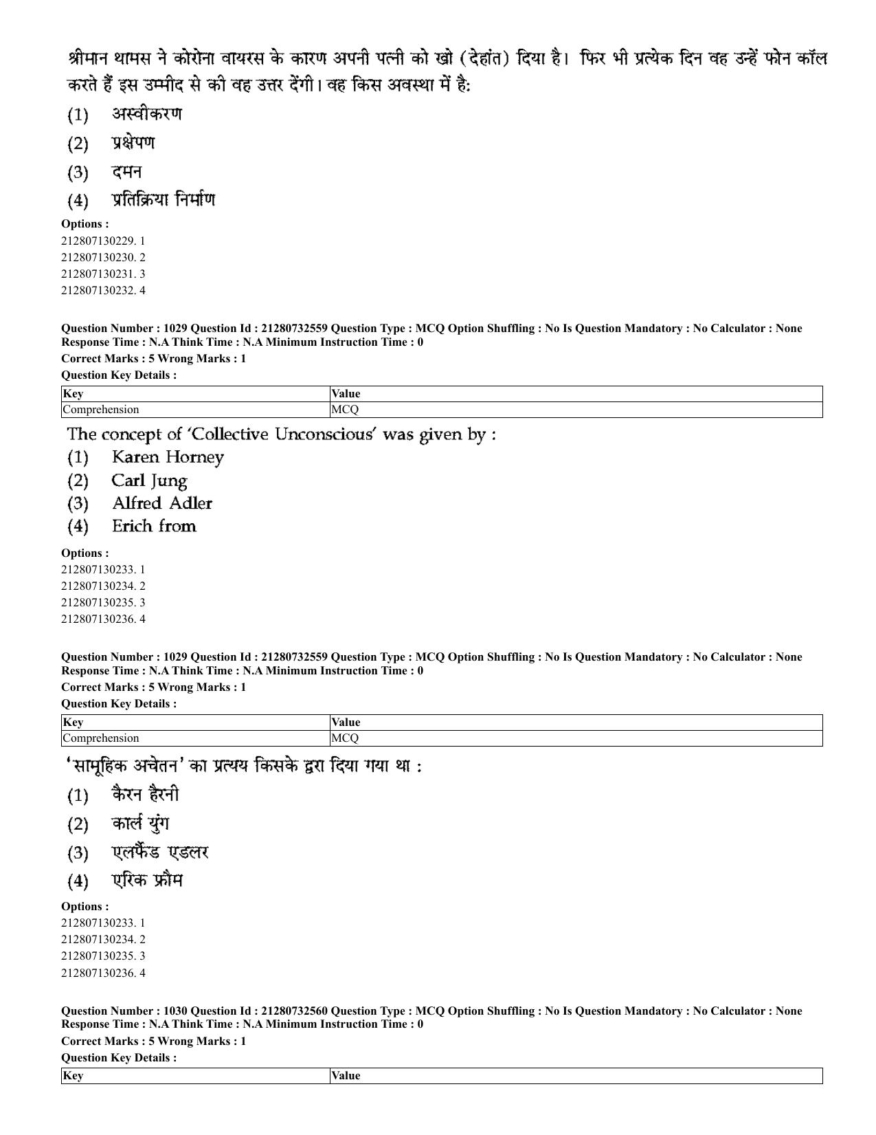 CUET 2023 English Hindi Shift 3 Question Papers - Page 985