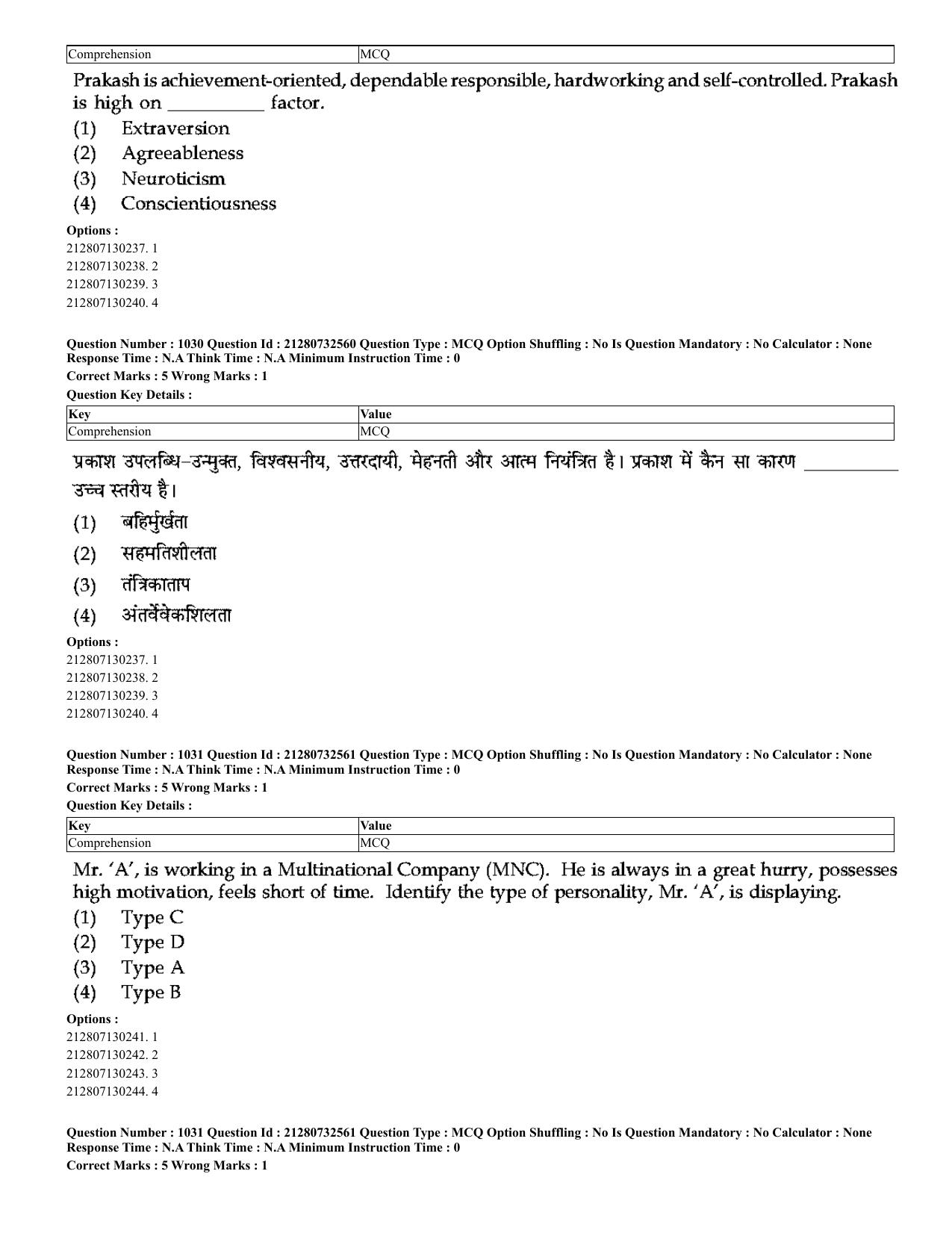 CUET 2023 English Hindi Shift 3 Question Papers - Page 986