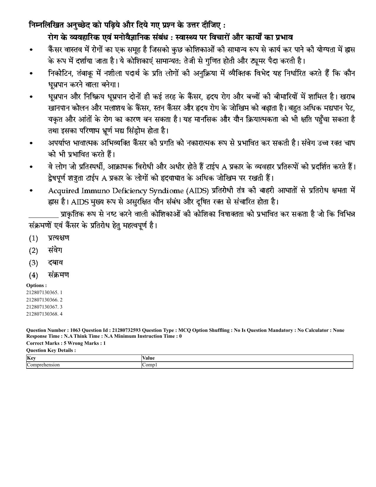 CUET 2023 English Hindi Shift 3 Question Papers - Page 1017