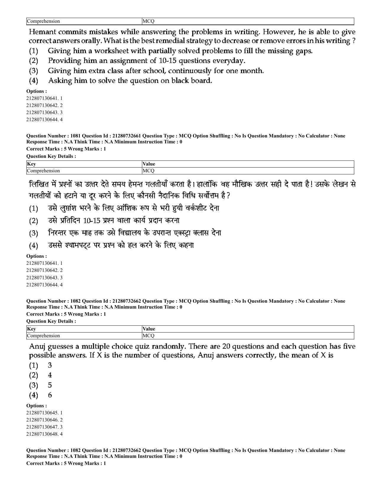 CUET 2023 English Hindi Shift 3 Question Papers - Page 1037