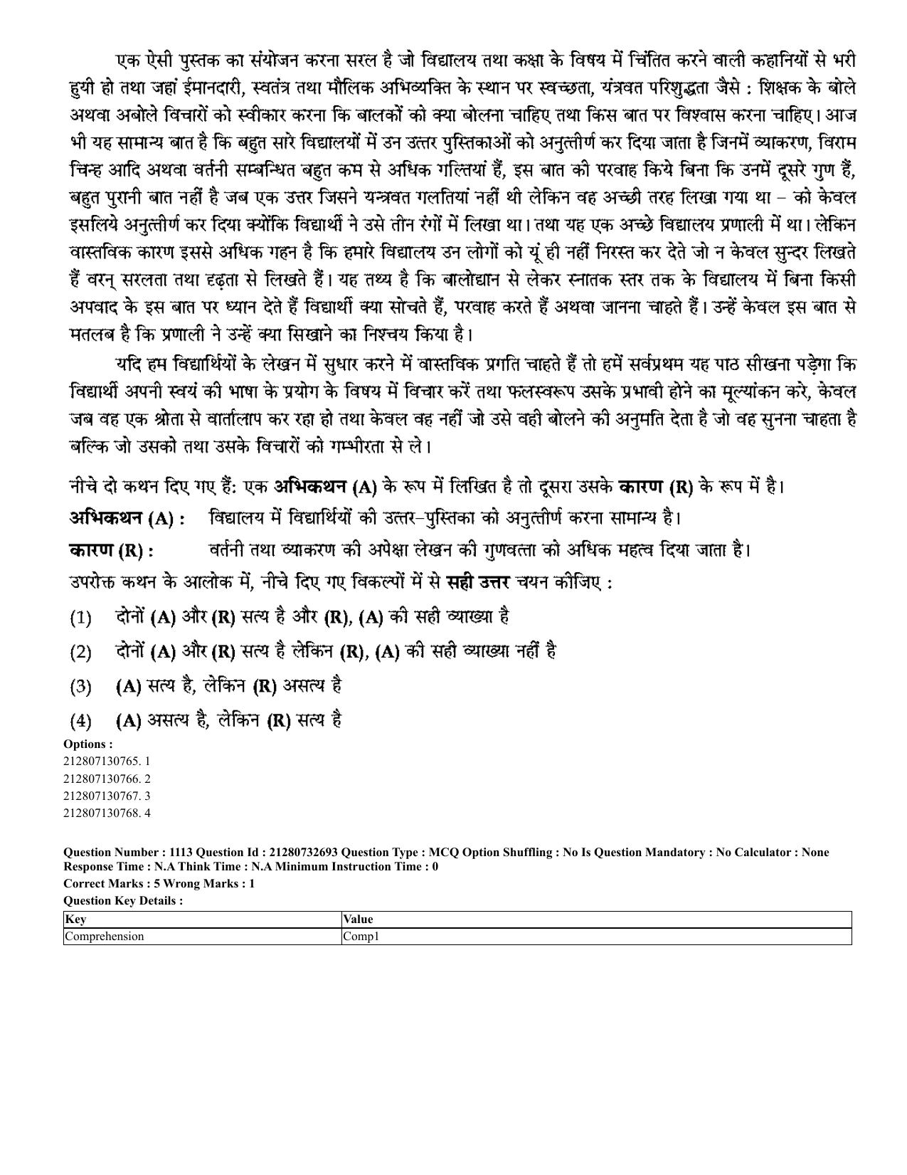 CUET 2023 English Hindi Shift 3 Question Papers - Page 1062