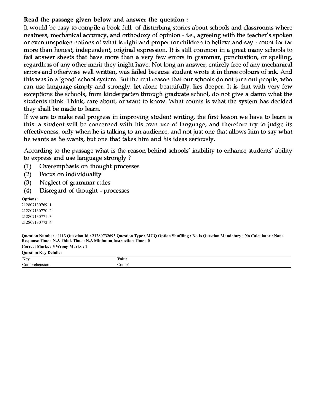 CUET 2023 English Hindi Shift 3 Question Papers - Page 1063