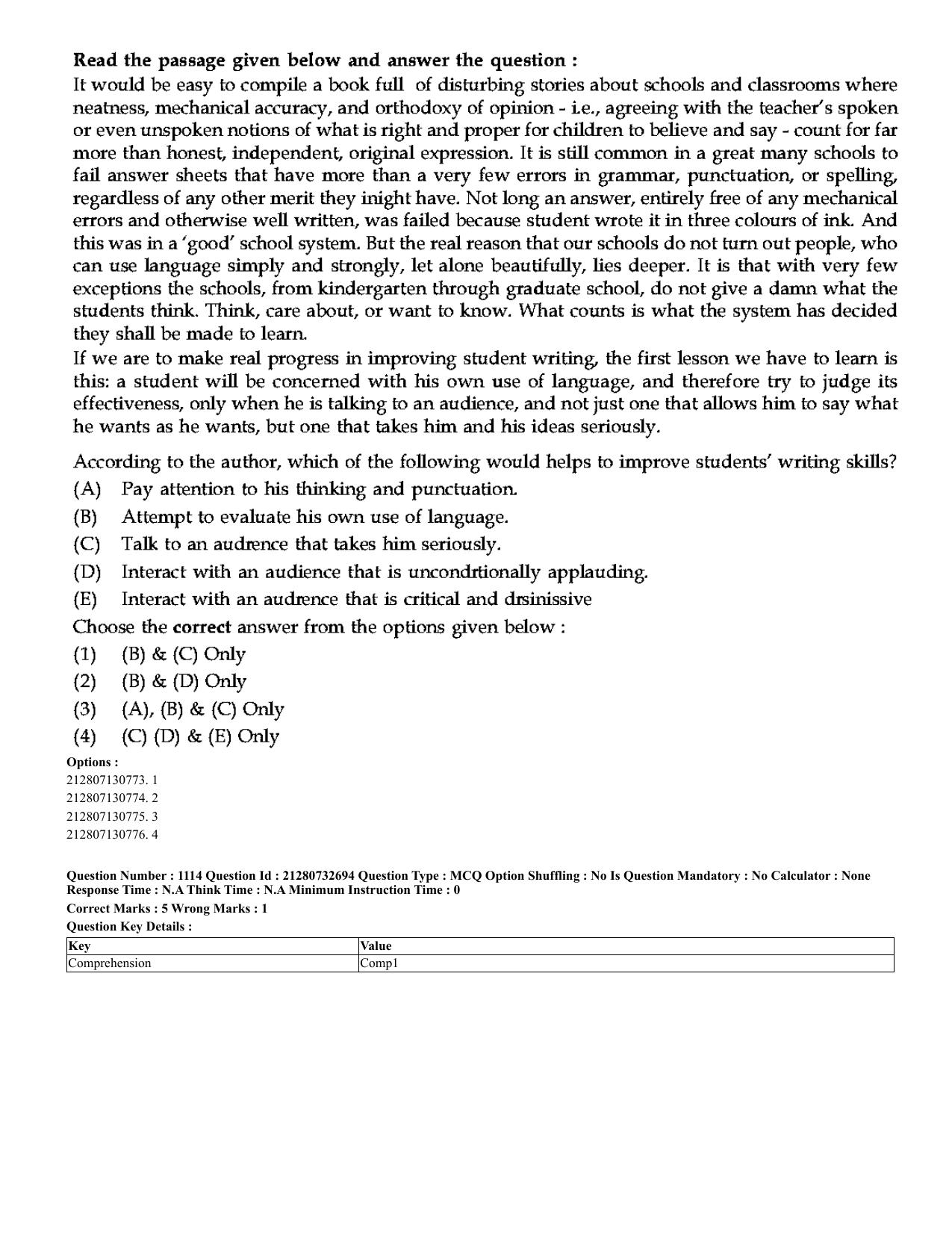 CUET 2023 English Hindi Shift 3 Question Papers - Page 1065