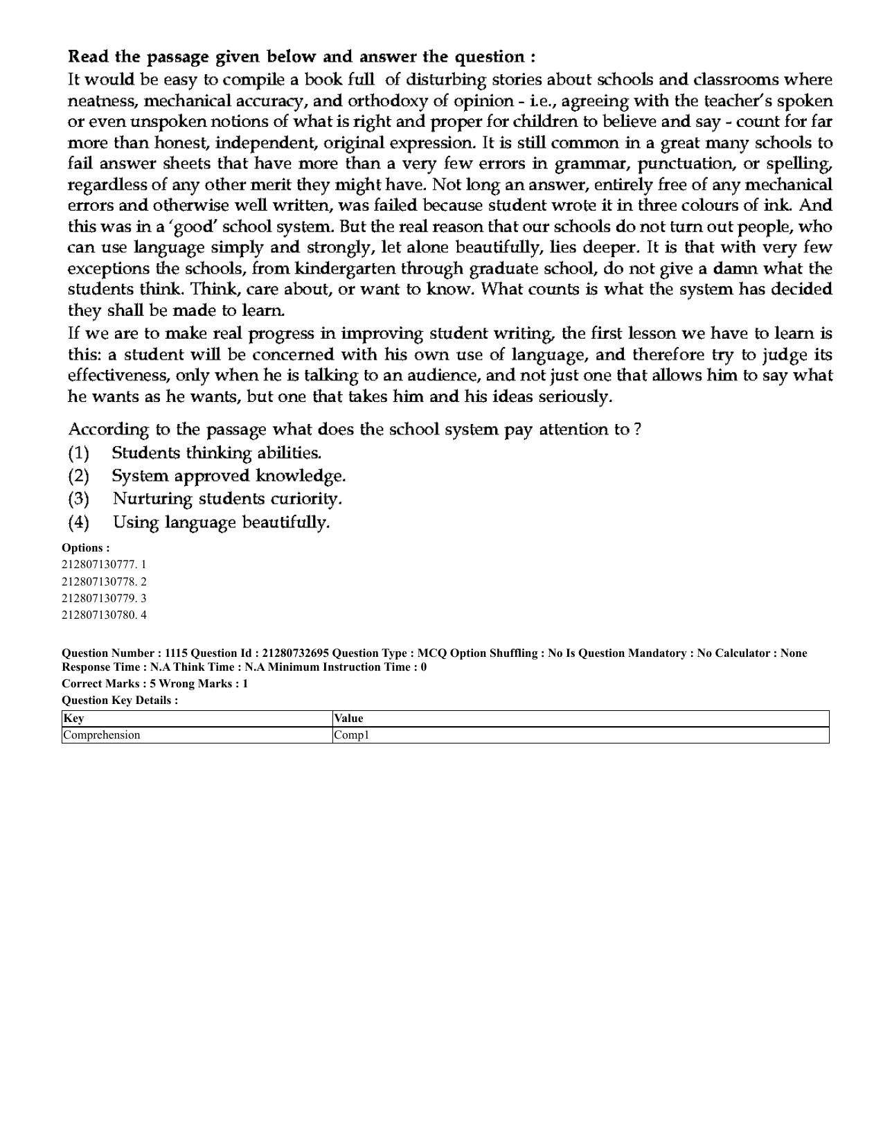 CUET 2023 English Hindi Shift 3 Question Papers - Page 1067