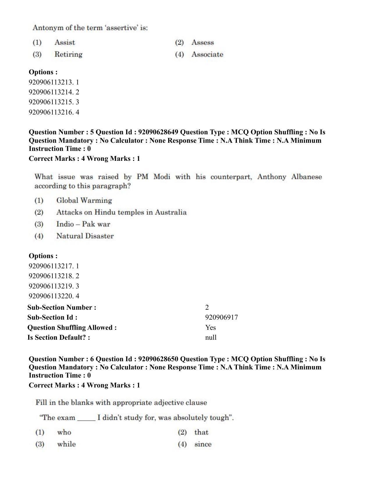 CUET PG 2023: LAQP02 – Hindi (Eng) - Shift 2 (27-06-2023) Question Paper - Page 7