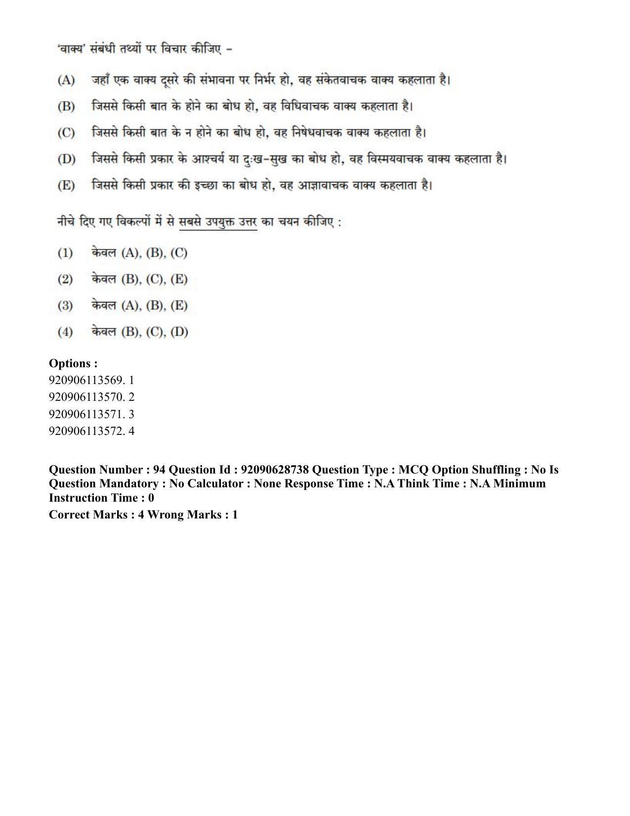 CUET PG 2023: LAQP02 – Hindi (Eng) - Shift 2 (27-06-2023) Question Paper - Page 108