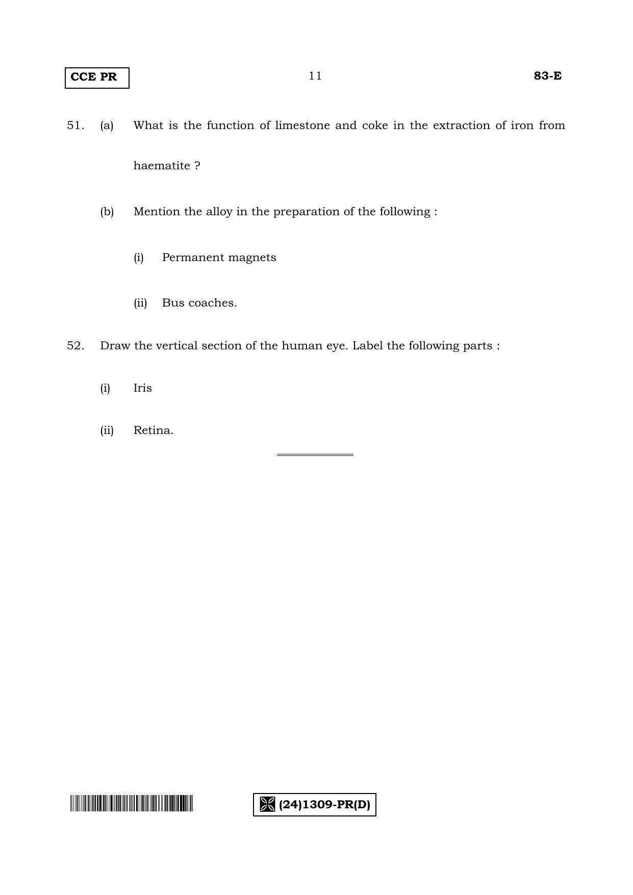 Karnataka SSLC Science (ENGLISH Medium) - 83-E-_PR_-1309-D_e4 (Supplementary) June 2019 Question Paper - Page 11