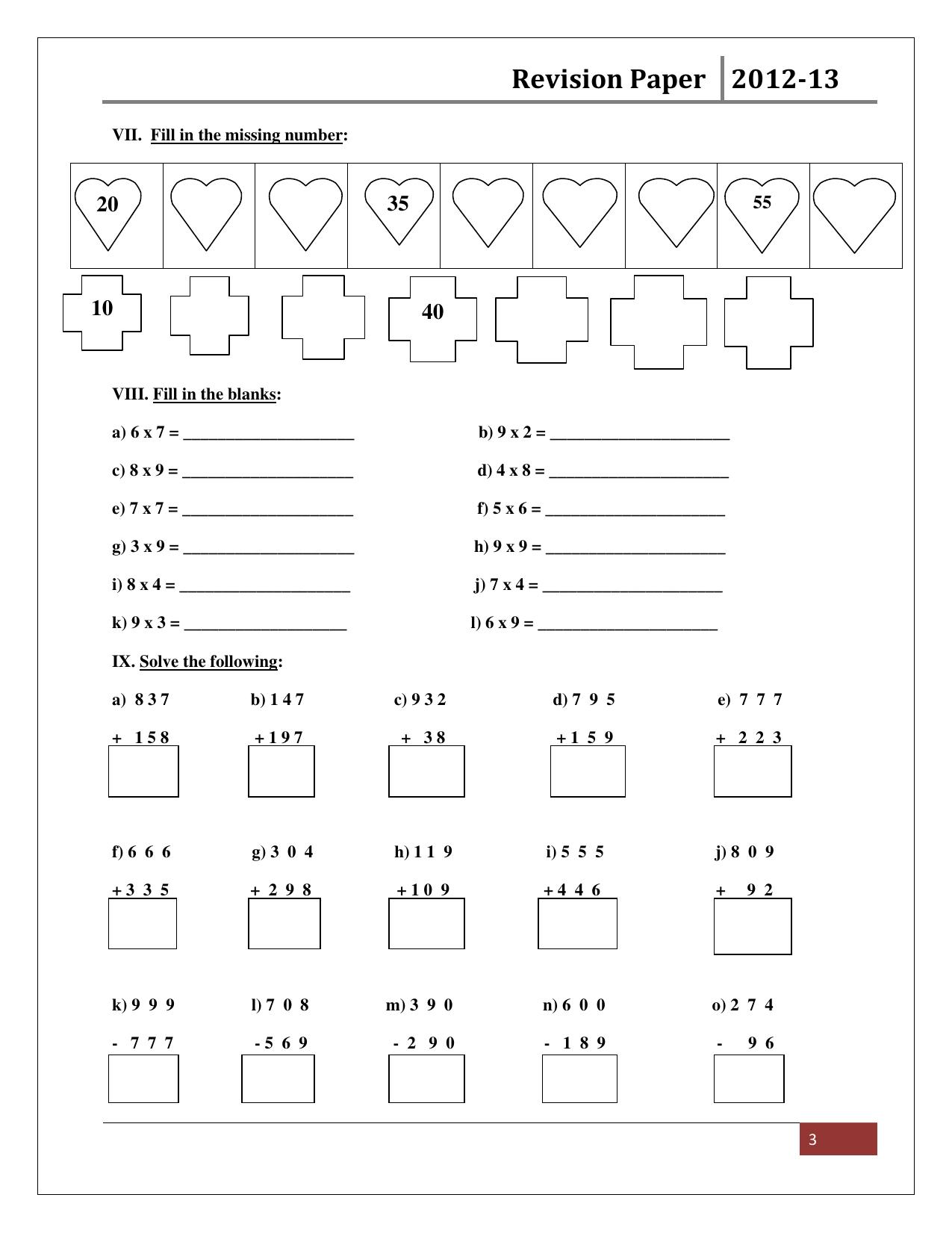 Worksheets for Class 2 Maths Assignment 26 - Page 3