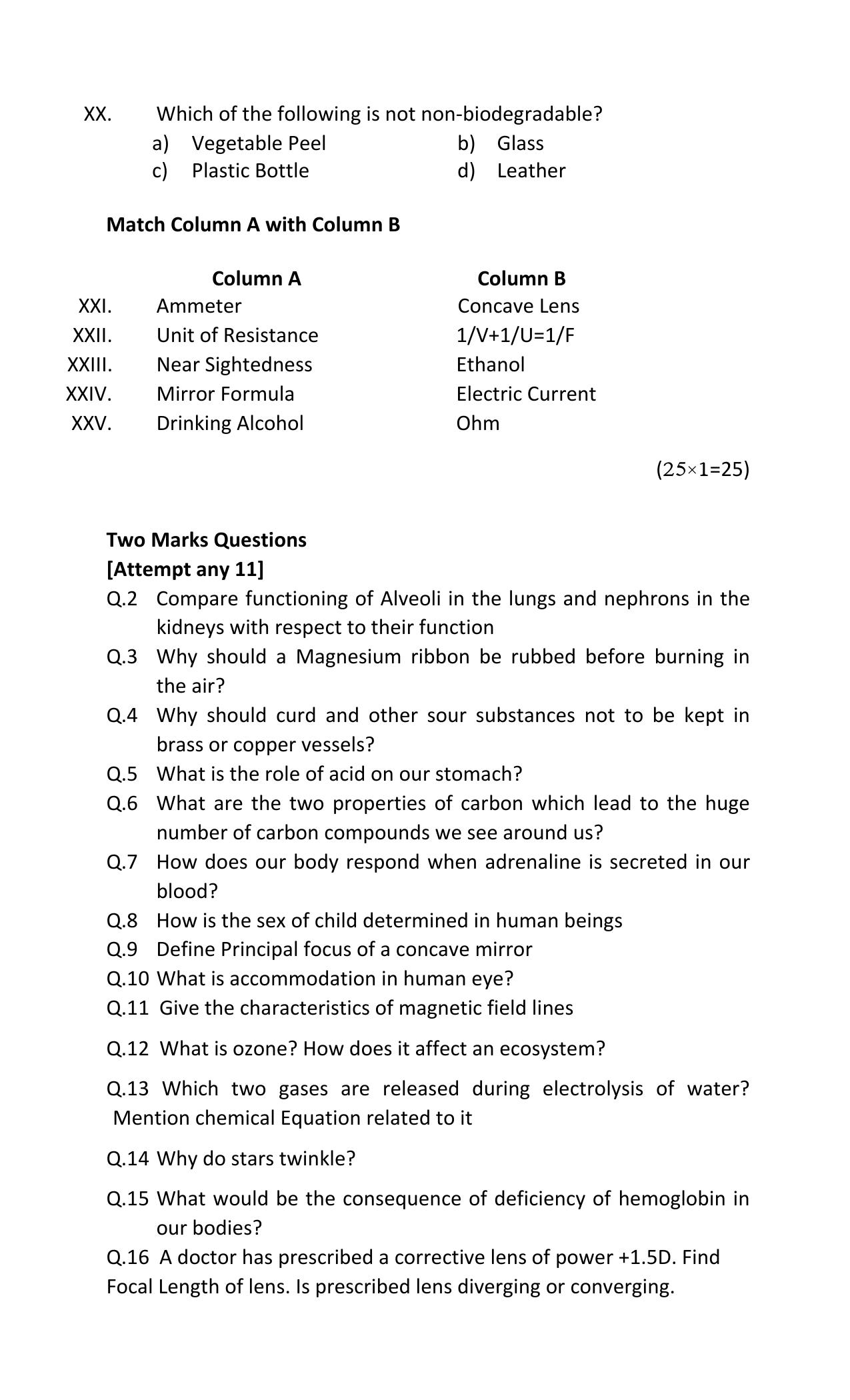 PSEB 10th Science Model Paper 2025 - Page 3