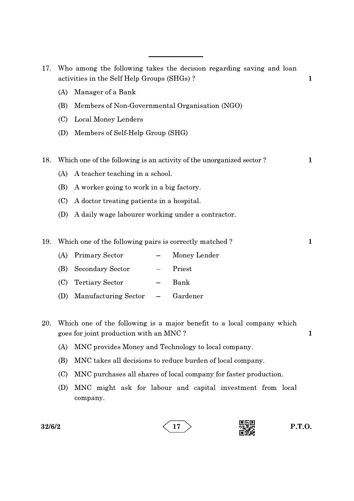 CBSE Class 10 32-6-2 Social Science 2023 Question Paper - Page 17