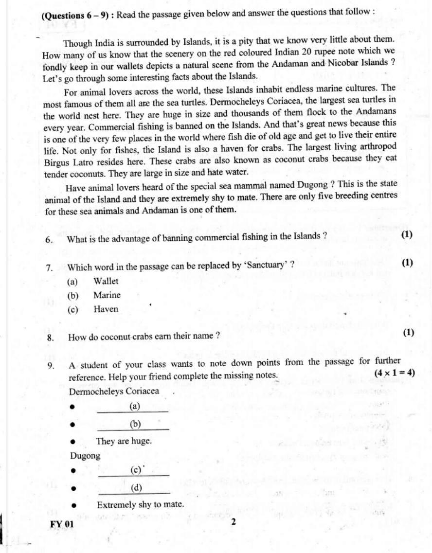 Kerala Plus One 2019 English Question Paper - Page 2