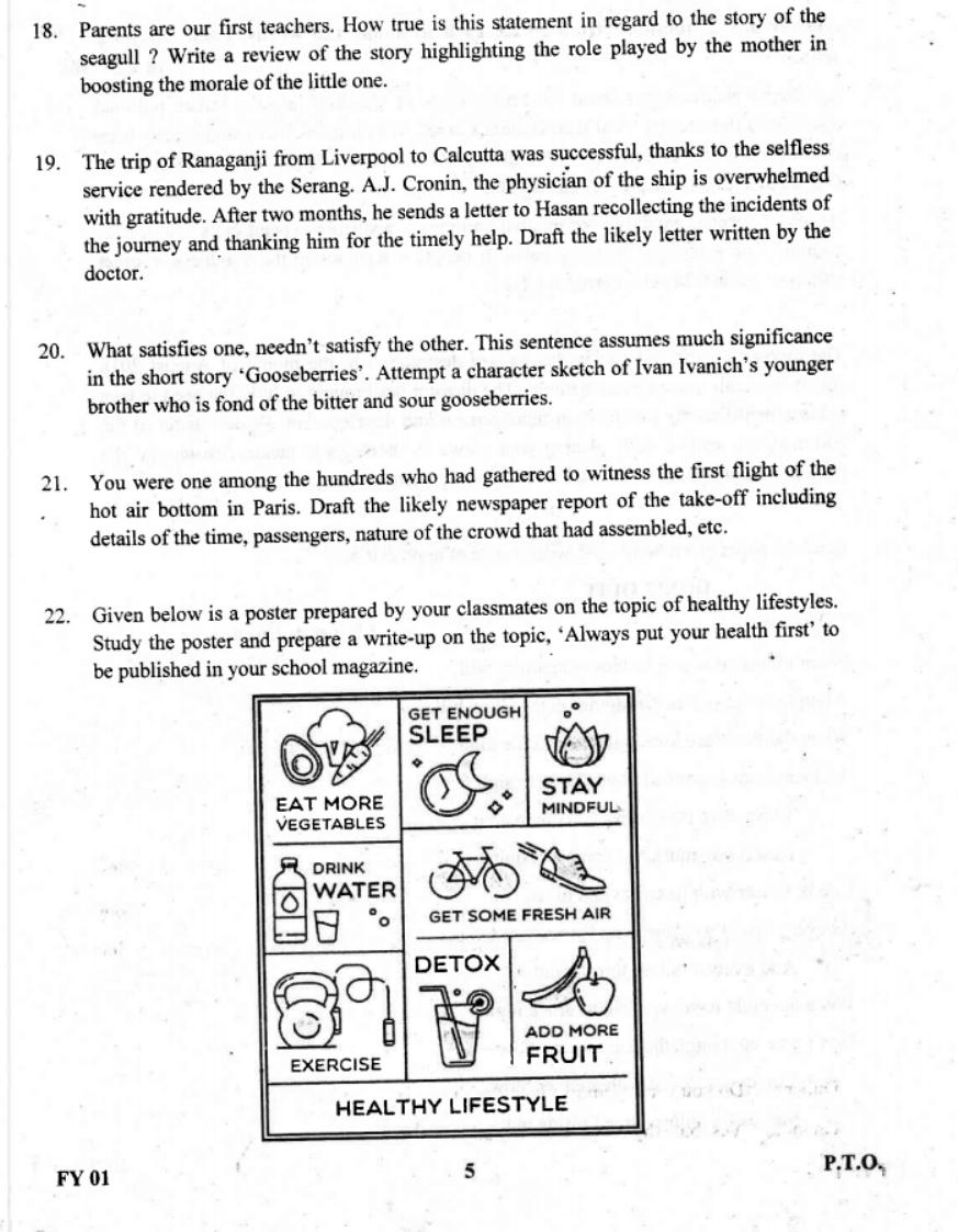 Kerala Plus One 2019 English Question Paper - Page 5