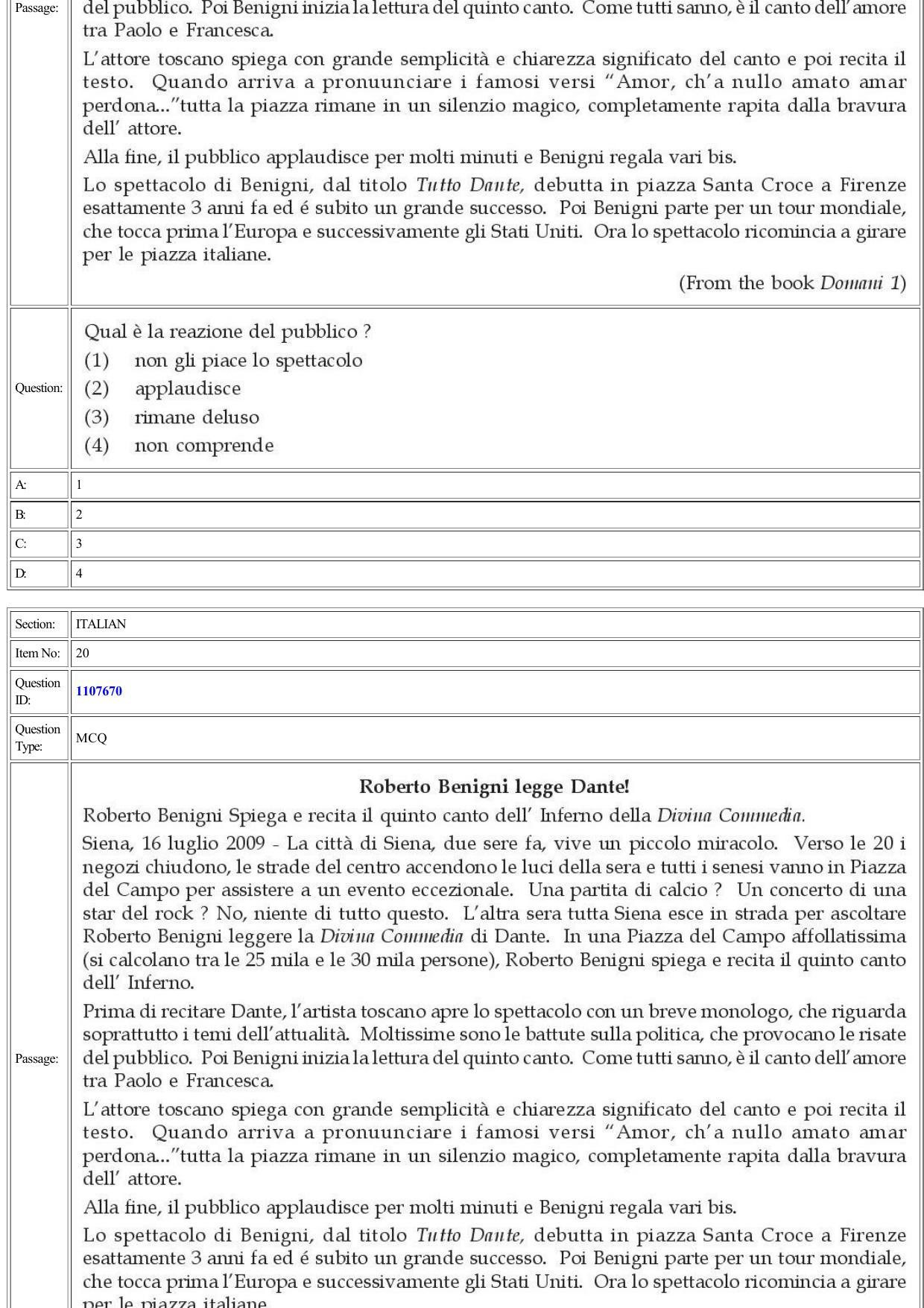 CUET 2022 Question Paper of Italian - Page 16