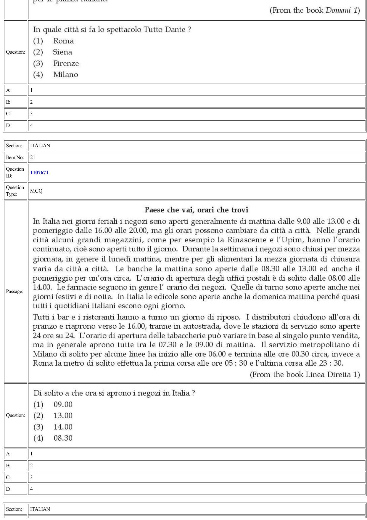 CUET 2022 Question Paper of Italian - Page 17