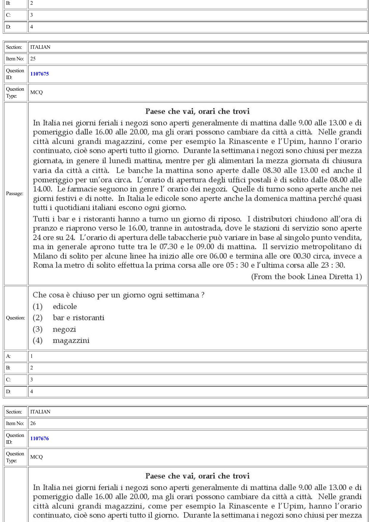 CUET 2022 Question Paper of Italian - Page 20