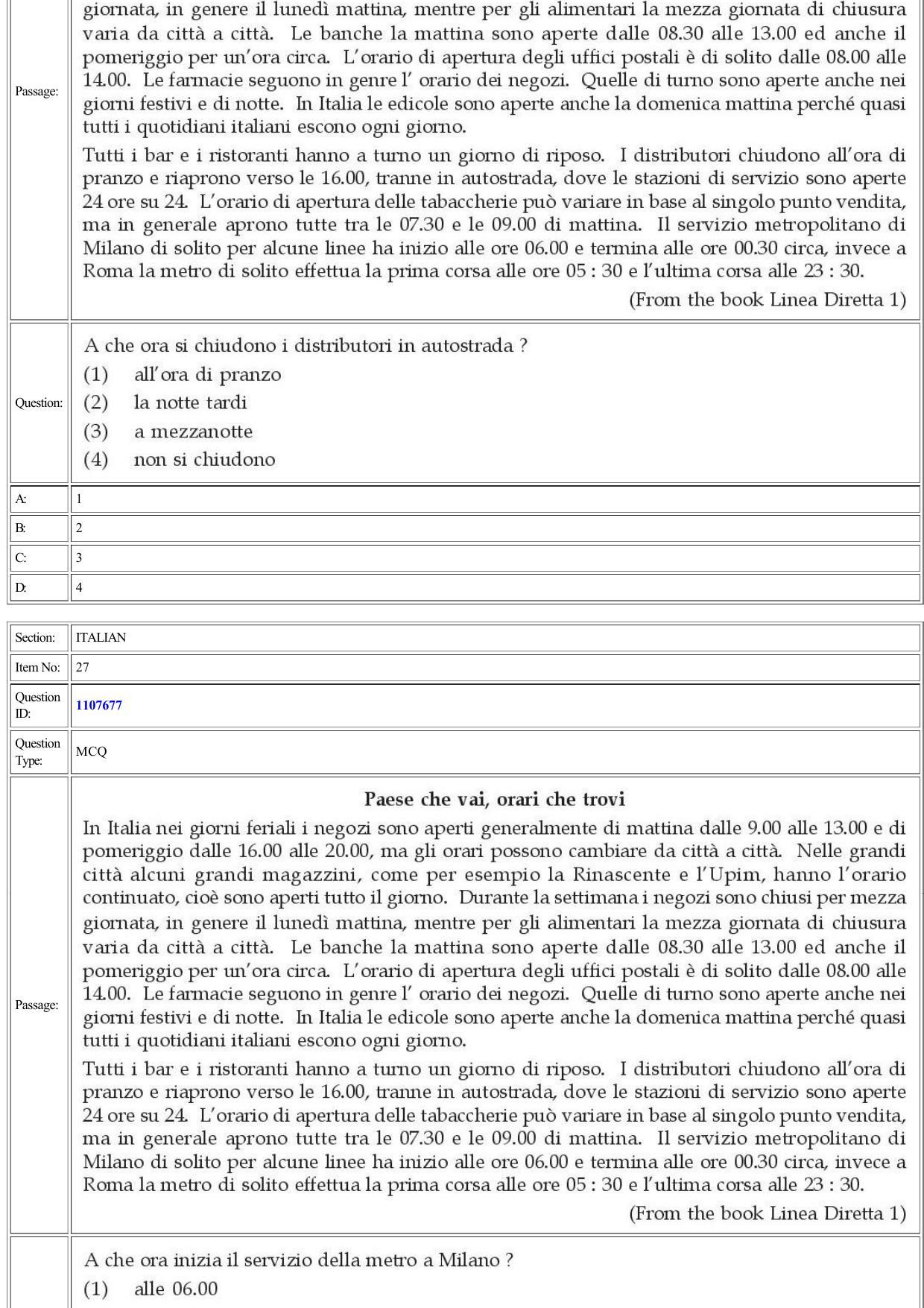 CUET 2022 Question Paper of Italian - Page 21