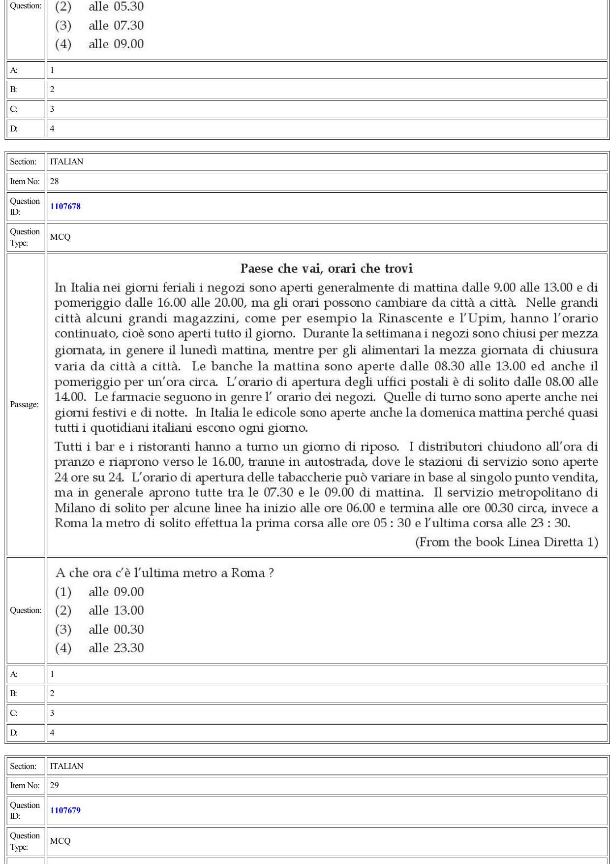 CUET 2022 Question Paper of Italian - Page 22