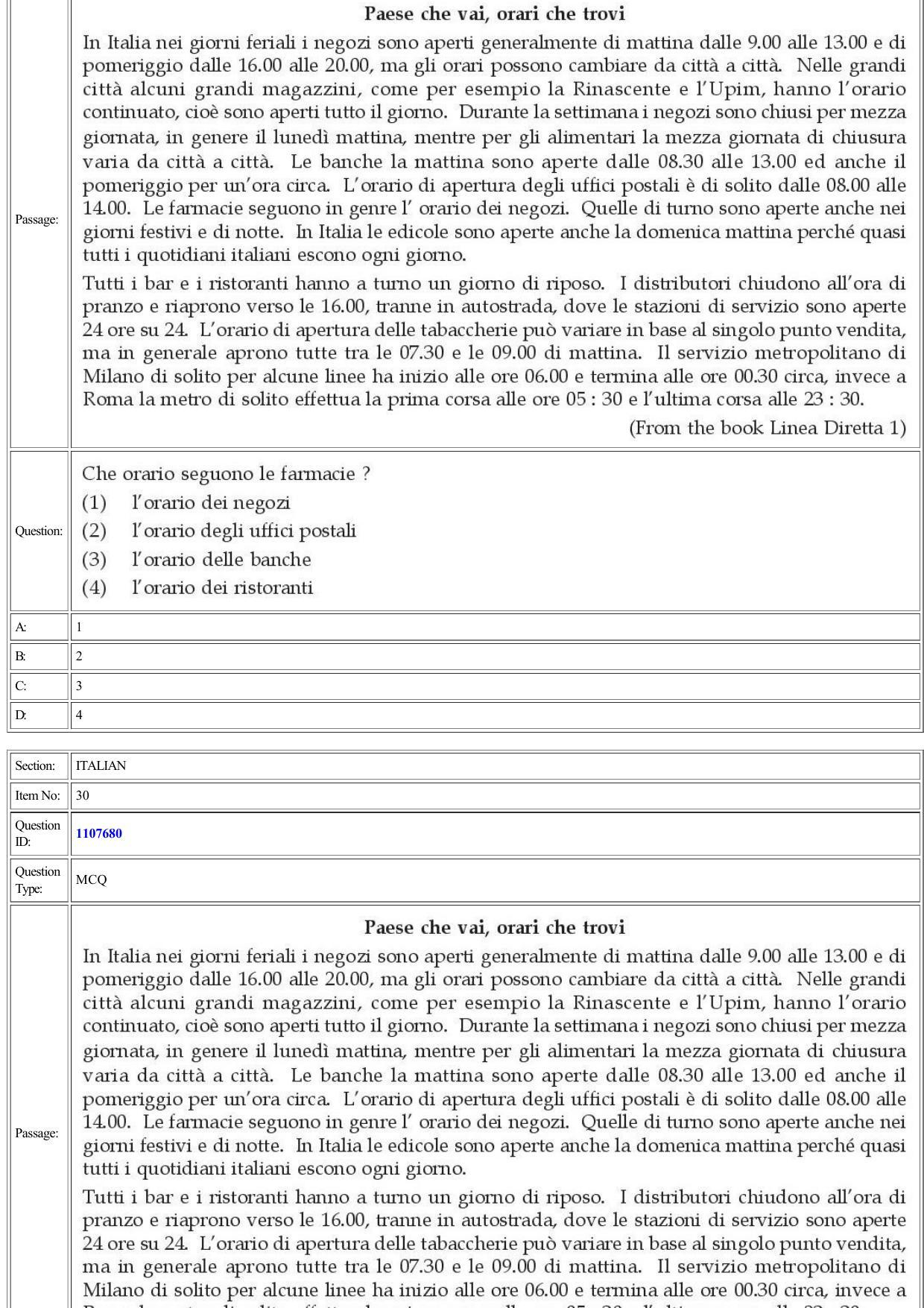 CUET 2022 Question Paper of Italian - Page 23