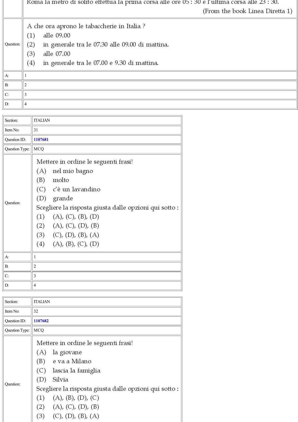 CUET 2022 Question Paper of Italian - Page 24