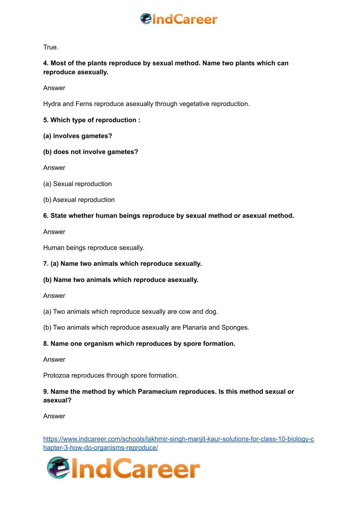 Lakhmir Singh Manjit Kaur  Solutions for Class 10 Biology: Chapter 3- How Do Organisms Reproduce - Page 3