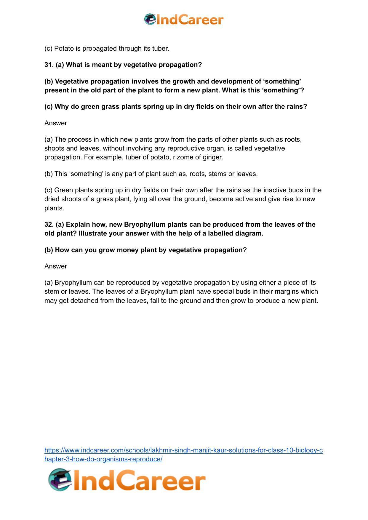 Lakhmir Singh Manjit Kaur  Solutions for Class 10 Biology: Chapter 3- How Do Organisms Reproduce - Page 10