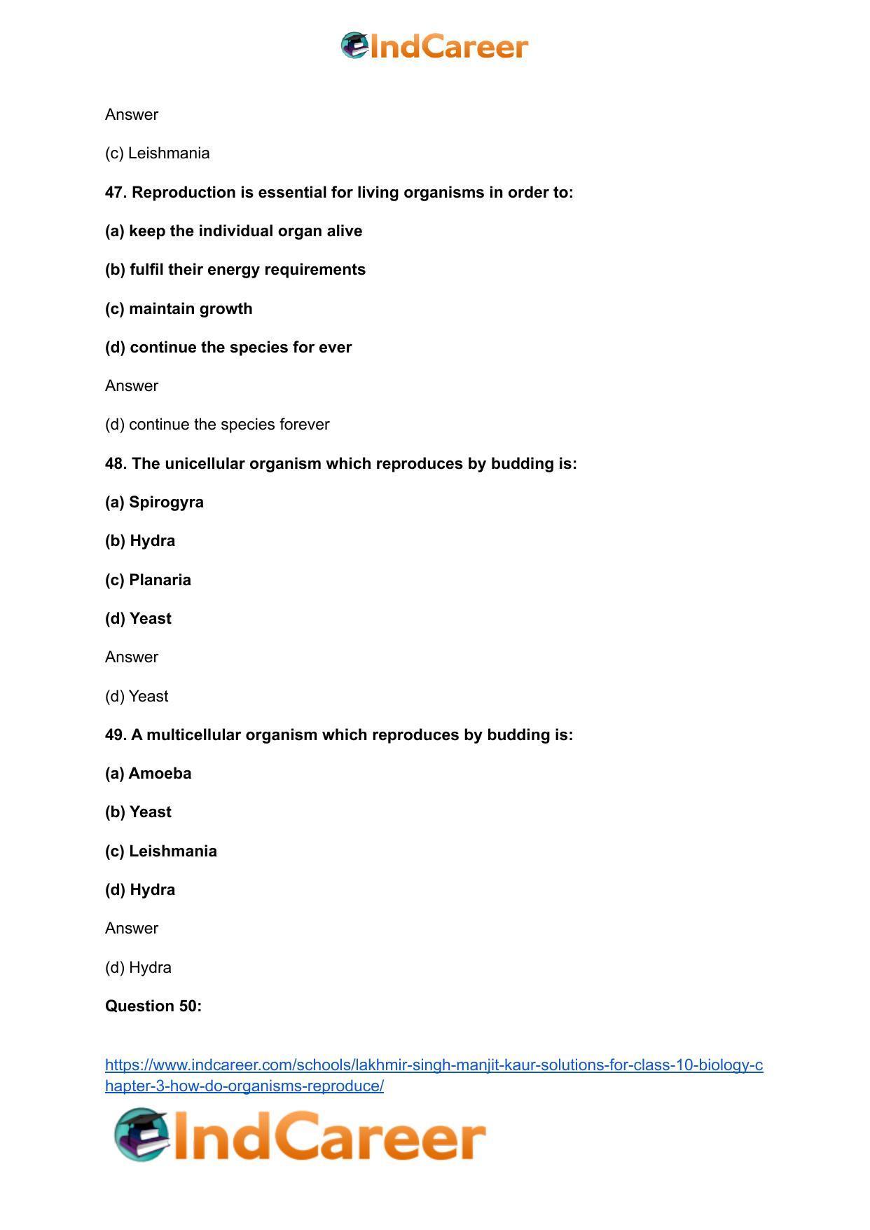 Lakhmir Singh Manjit Kaur  Solutions for Class 10 Biology: Chapter 3- How Do Organisms Reproduce - Page 21