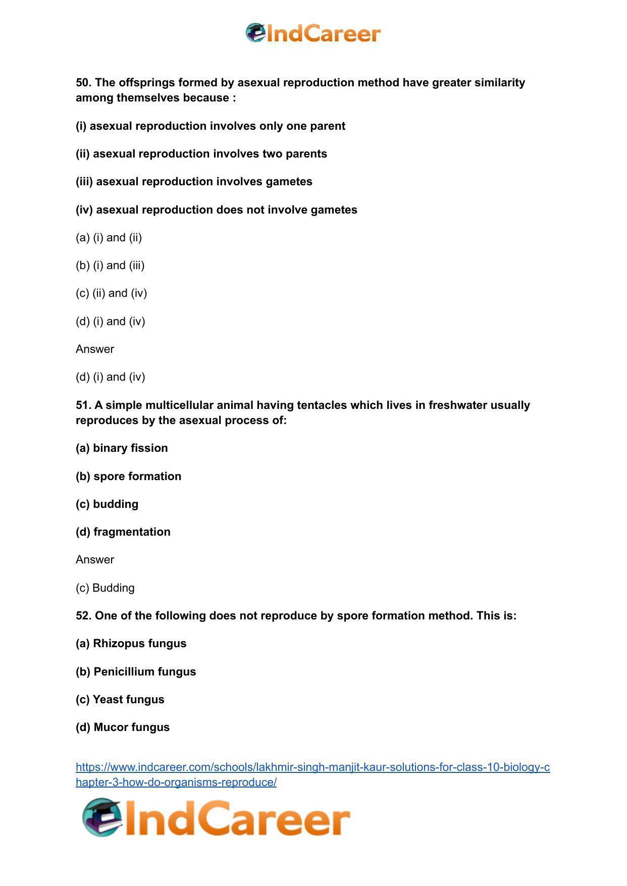 Lakhmir Singh Manjit Kaur  Solutions for Class 10 Biology: Chapter 3- How Do Organisms Reproduce - Page 22